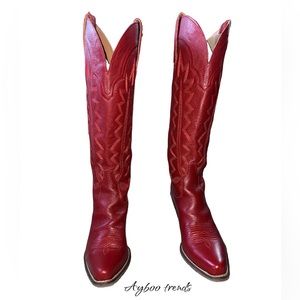 Dingo Womens High Cotton Snip Toe Casual Boots Knee High Mid Heel 2-3" - size 8M